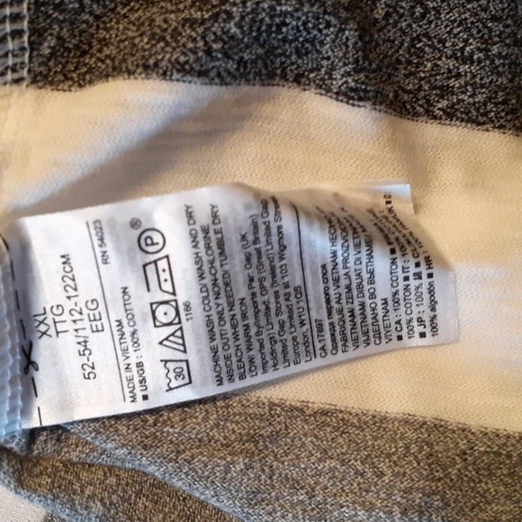 Banana Republic men's Polo size XXL Gray and White Striped - Picture 7 of 7